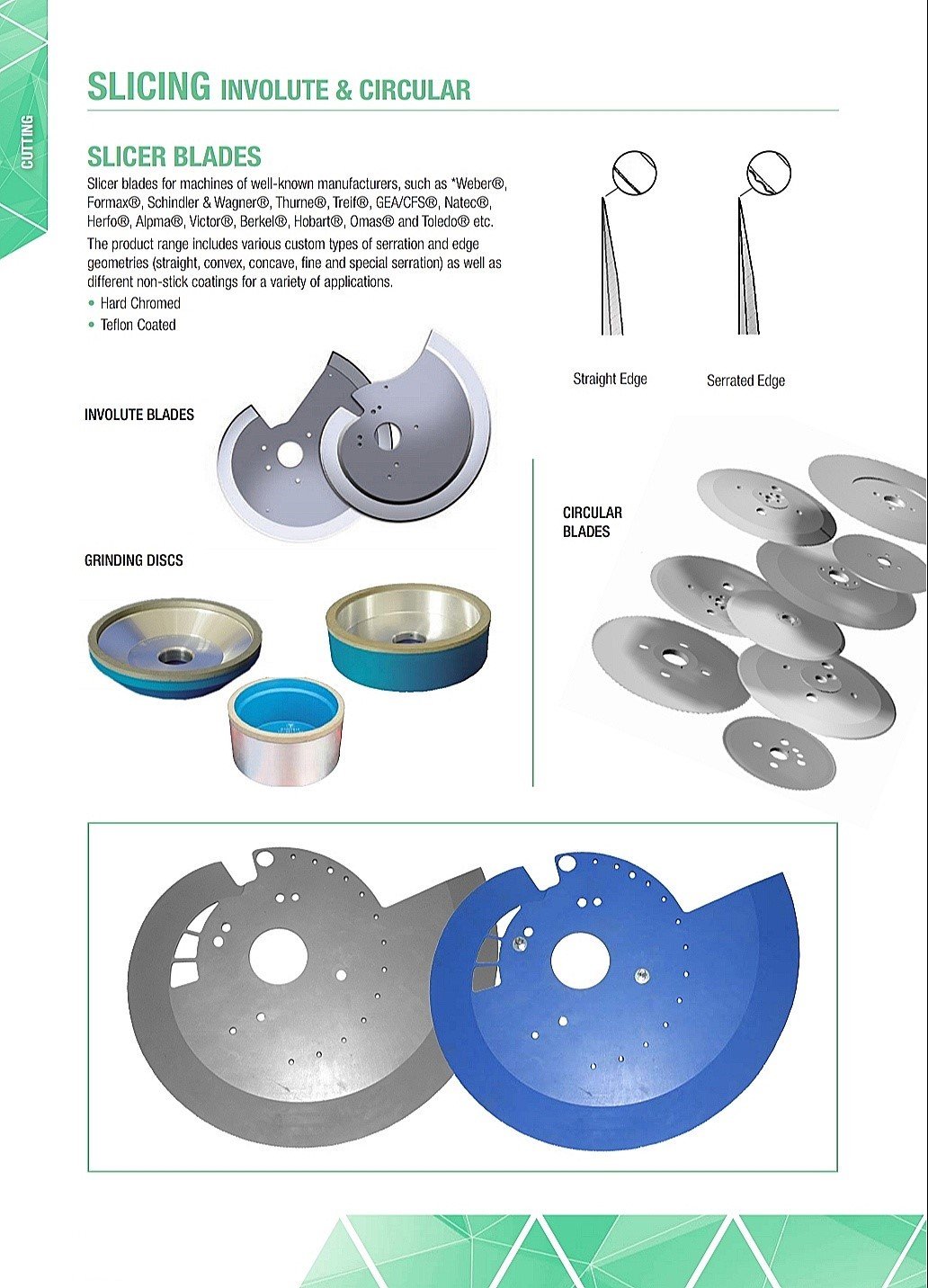 Involute Slicer Blades and Grinding Discs